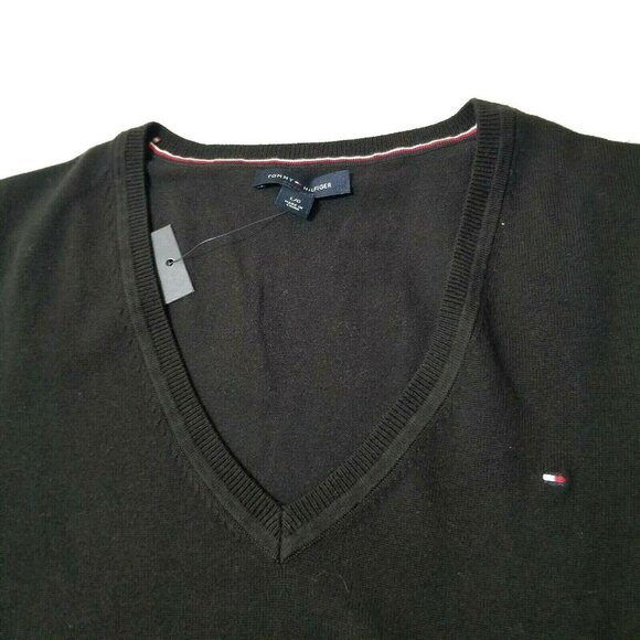 Tommy Hilfiger Women V-Neck Sweater‎ Lightweight Cotton - Picture 4 of 5